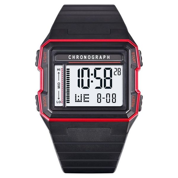 

wristwatches men sport watch square waterproof led military digital wrist watches for luxury boy electronic clock relogio masculino, Slivery;brown