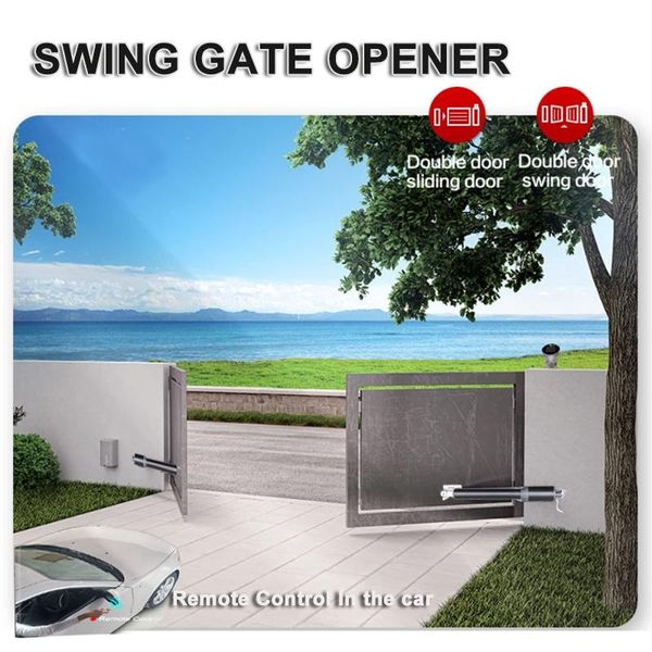 

automatic dual swing gate opener for gates up to 18 feet long 1200 pounds fingerprint access control