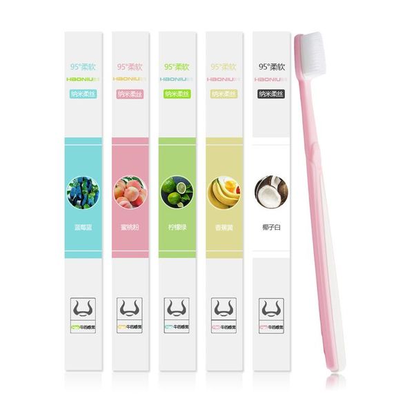 

toothbrush 1pc nano soft clean tongue coating soft-bristle toothbrus white head household tooth brush color box