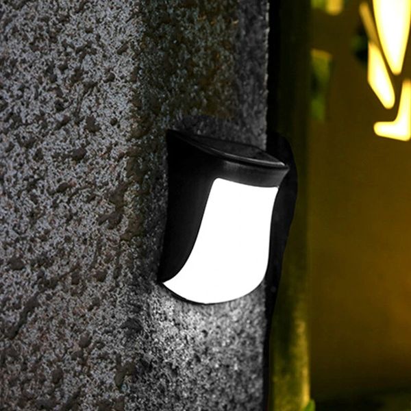 

solar powered led deck lights outdoor path garden pathway stairs step way fence lamp - white
