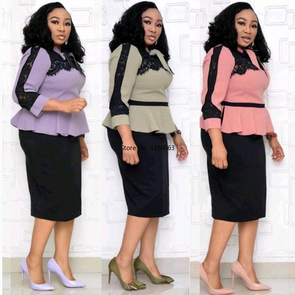 

ethnic clothing 2021 summer and autumn african women long sleeve plus size knee-length dress 2xl-6xl clothes for, Red