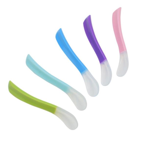 

spoons baby soft silicone spoon candy color temperature sensing children feeding dishes feeder appliance