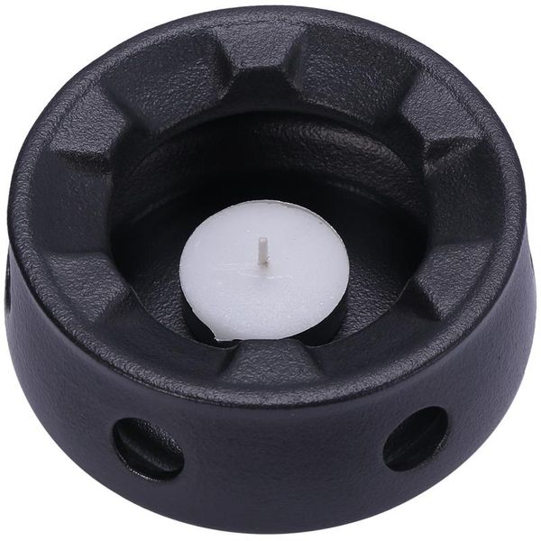 

candle holders japanese style black zen coarse pottery tea pot warmer base ceramic holder insulation coffee milk accessories