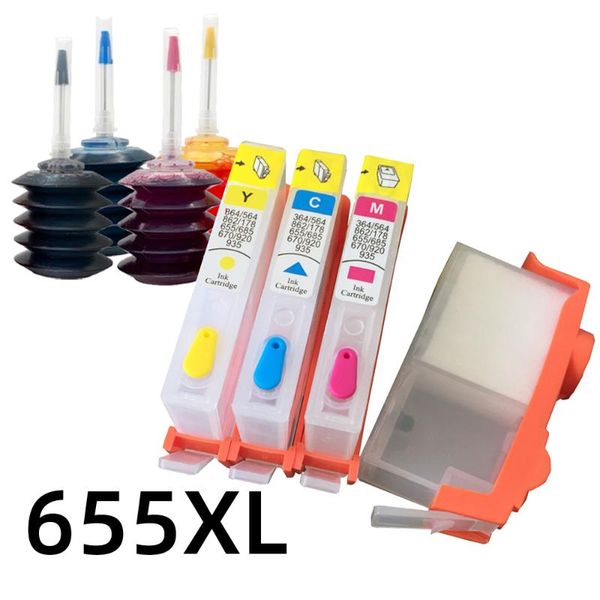 

deskjet 3525 5525 655xl refillable ink cartridge replacement for 4615 4625 4525 6520 6525 6625 655 printer cartridges