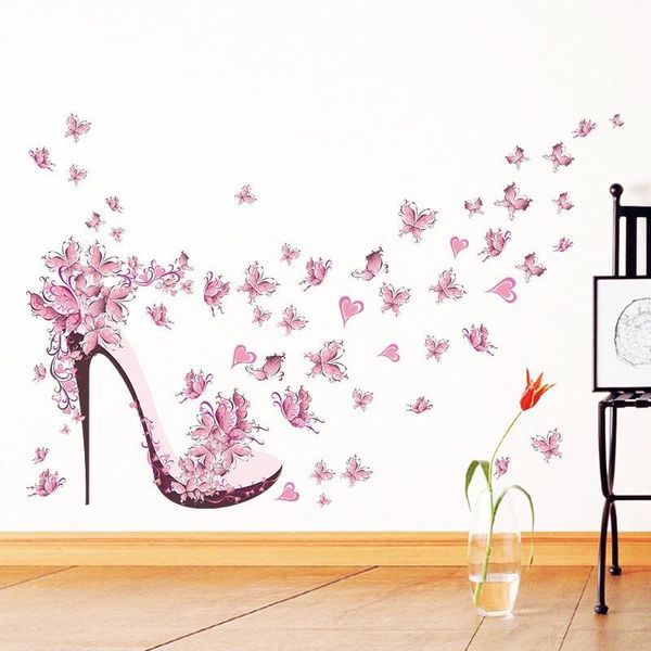 

wall stickers pink cartoon pvc removable wallpaper murals posters girls room decorative home el use