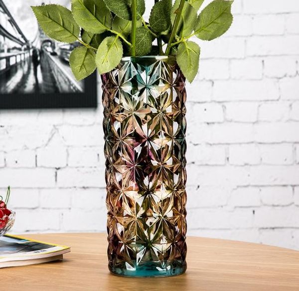 

vases european large crystal glass vase living room small fresh decoration flower arrangement hydroponic dried floor q294