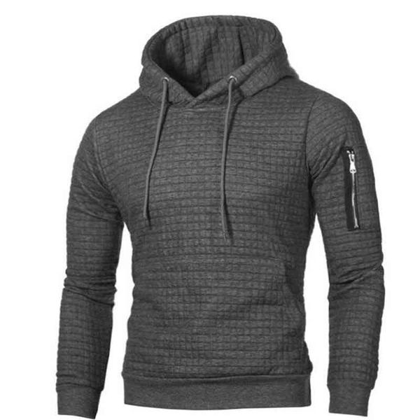 

2021 solid pullovers new fashion casual hooded sweater autumn winter warm femme men cloth slim fit jumpers, Black