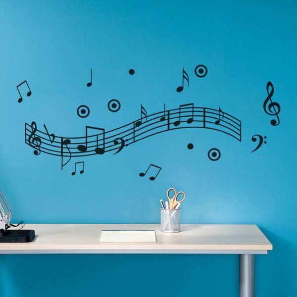 adesivi murali Modern PVC Music Note Pattern Stickers Home Decor Decorazione Art Rimovibile Orifinal Dimensioni 55 * 86 CM 210420