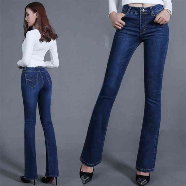 

women's fashion casual jeans slim 210629, Blue