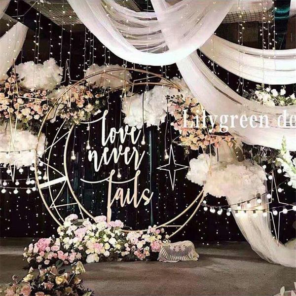 

other home decor 1.8m diy moon wedding arch party backdrop shelf metal iron flowers crescent background decoration