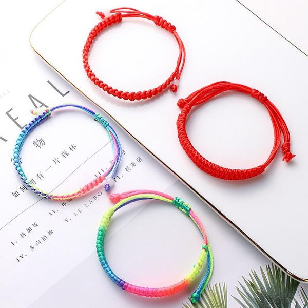 

beaded, strands yvv111 colorful rope hand woven folk style lovers' boudoir bracelet, Black