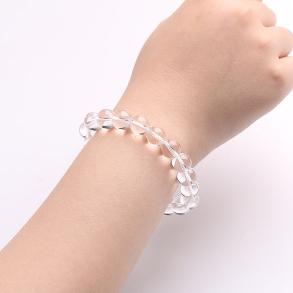 

design bracelet fashion natural white crystal men's and women's donghai beads single circle simple 6-16mm, Golden;silver