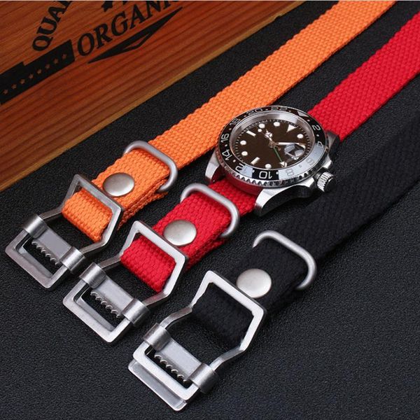 

watch bands 20mm22mm thick woven canvas strap, Black;brown