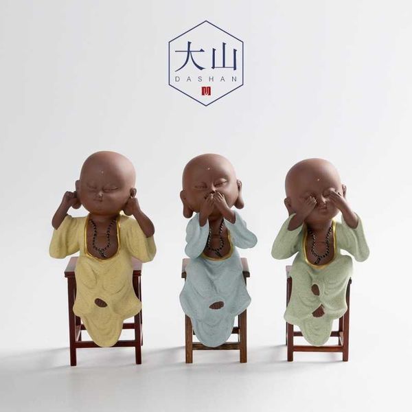 

dashan yixing purple sand pet ornament sanbu little monk tea ceremony accessories