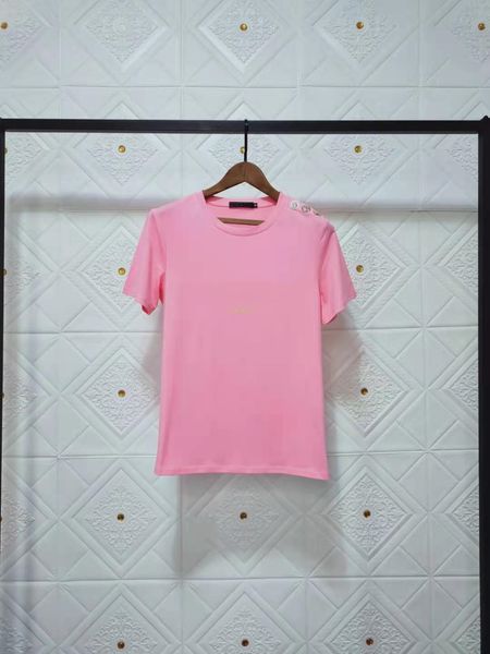 T-shirt da donna estiva di marca moda nuova stella con lo stesso paragrafo spalla fibbia in oro lettere abbronzanti camicie da uomo a maniche corte in cotone amanti più colori XS-XXL