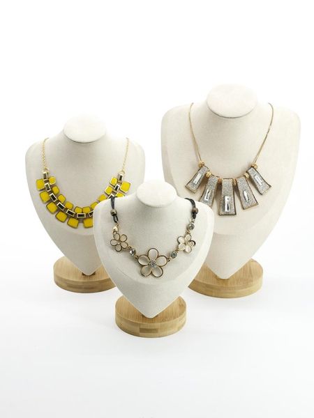 

jewelry pouches, bags bamboo capacity s/m/l necklaces display stand rack pendants jewelley holder velvet box organizer wholesale, Pink;blue