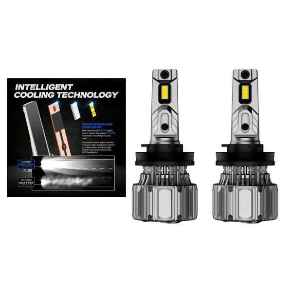 

car headlights led headlight high low beam bulbs 6500k 15000lm front lights