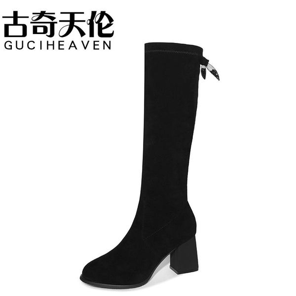 

boots ladies winter round toe square heel/thick heel, Black