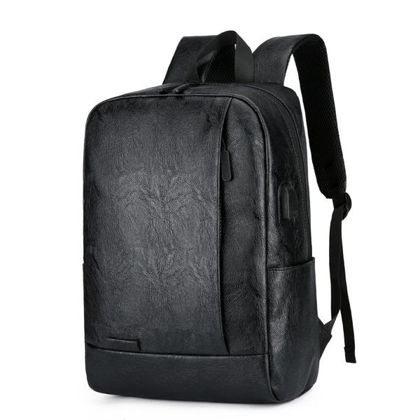 

backpack fashion men sports youth school bag simple pu leather computer