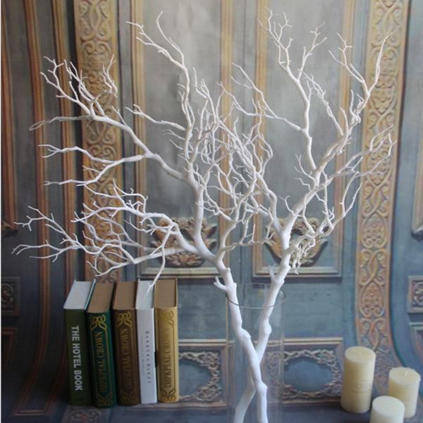24 pcs / lote partido decoração europeu de luxo branco coral ramo artificial ornamento de artesanato de flor para mesa de casamento decoração suprimentos