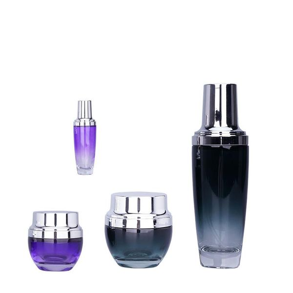 

storage bottles & jars 20ml 30ml 50ml purple glass cosmetic essence eye cream jar essential oil blackish lotion pump container