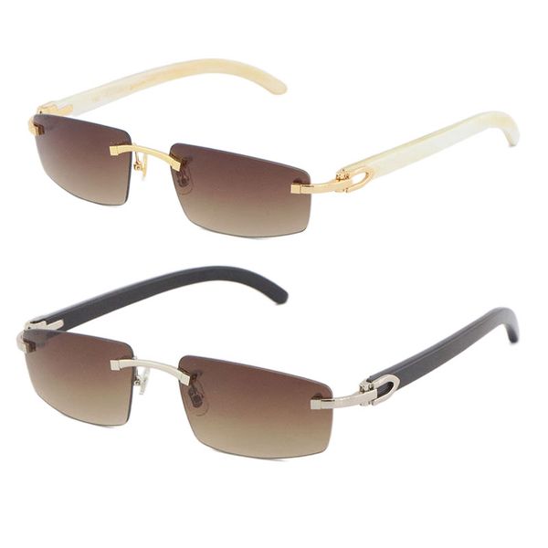 

manufacturers wholesale t8100926 glsses rimless sunglasses white black buffalo horn glasses men famous woman frames male and female 18k gold