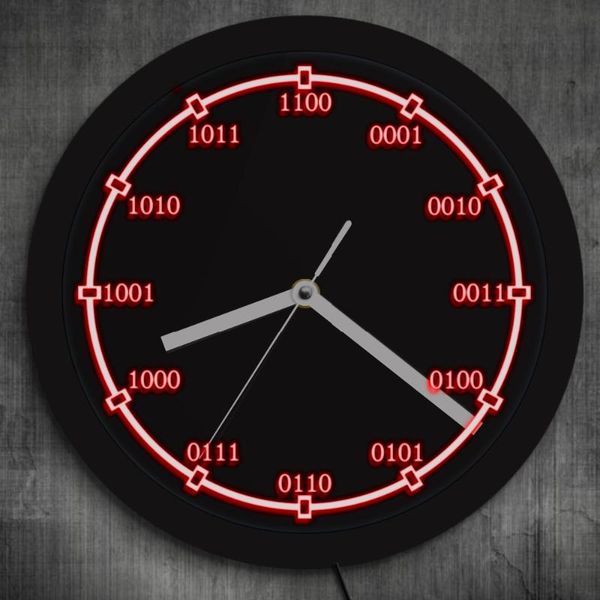 

wall clocks math numbers equation led neon sign clock binary code decorative with backlight teachers educational gifts