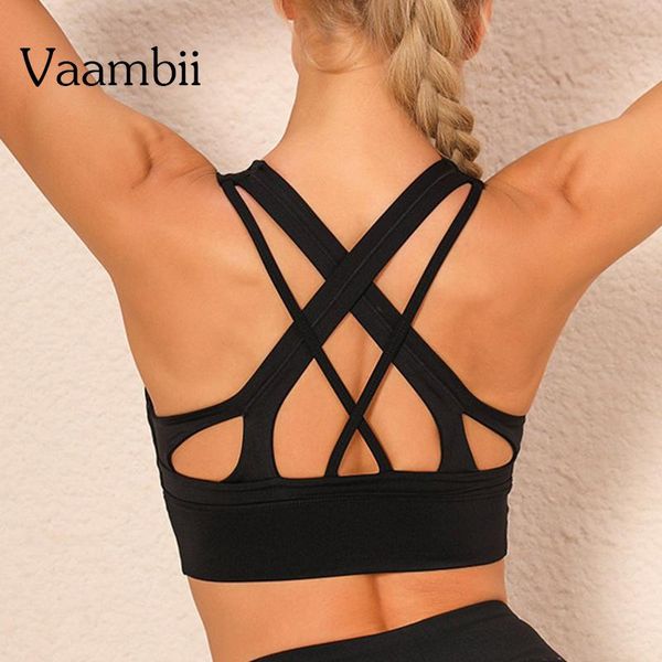 

yoga outfit women's criss cross bra pitted workout open back seamless gym sports fitness without brassiere clothes