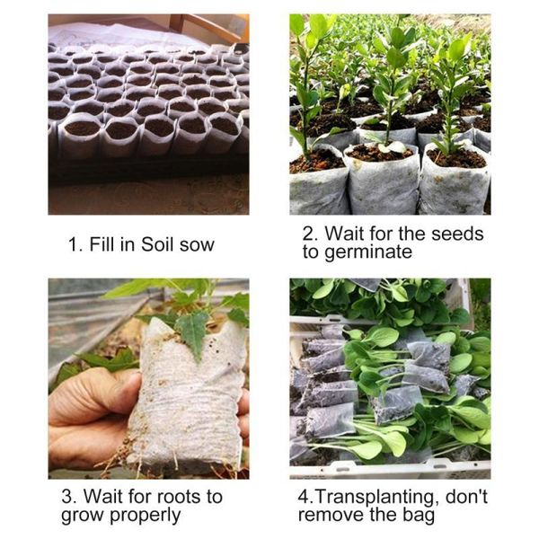 

planters & pots cultivation nursery plant grow bags biodegradable 100pcs for growing vegetable garden