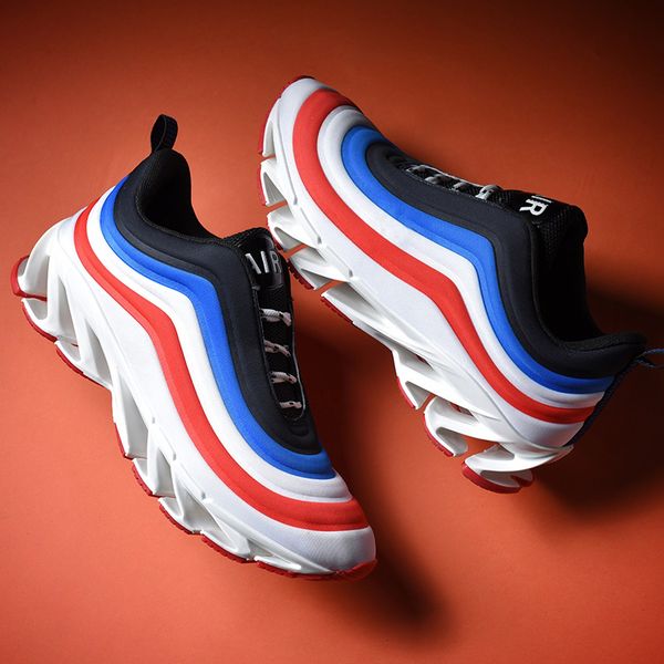 

fashion arrivals outdoor men trainers women mens running shoes black white grey volt blue red jogging sports sneakers big size 39-46 code: 1