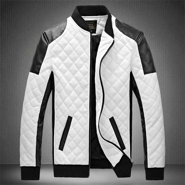 Jaquetas de couro Mens Casual de alta qualidade clássico motocicleta bicicleta jaqueta homens mais casacos grossos primavera / outono chaqueta hombre 211008