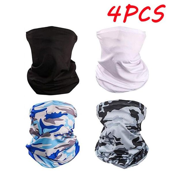 

scarves 4pc outdoor headband scarf neck windproof face mask cover sun protection bandana facemask headwear headwrap hiking safet, Blue;gray