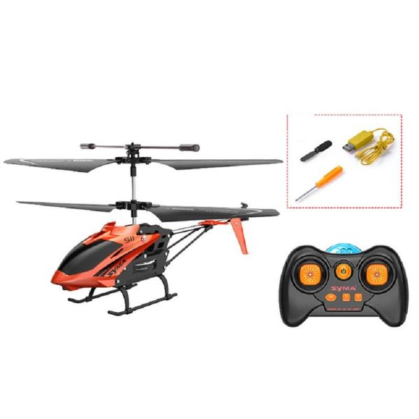 

drones s11 3ch single-blade electronic gyroscope led light color red yellow omni-directional controls alloy rc helicopter rtf for kids