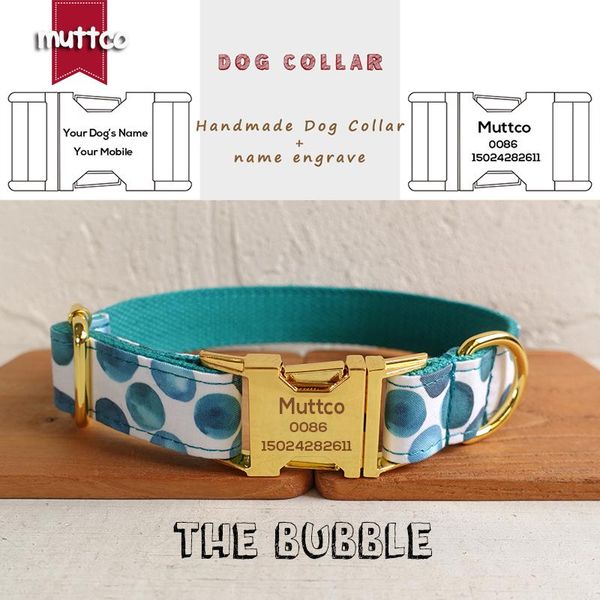 

dog collars & leashes muttco retailing self-design laser engraved collar the bubble unique anti-lost and 5 sizes udc053b