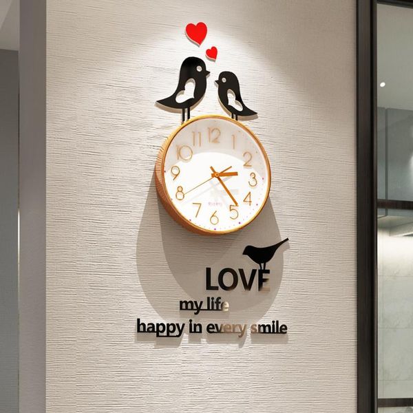 

wall clocks lovely creative clock living room nordic modern digital silent quartz duvar saatleri home decoration 50wc
