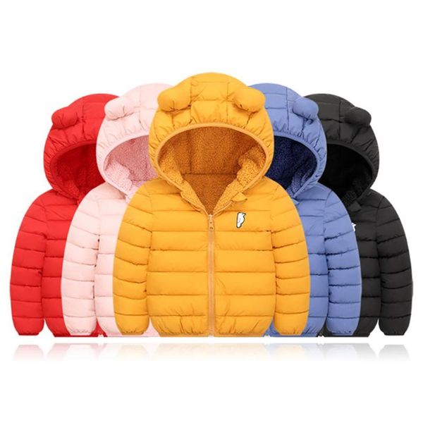 

down coat cute baby girls jacket kids boys light coats with ear hoodie spring winter clothes for children's outerwear, Blue;gray