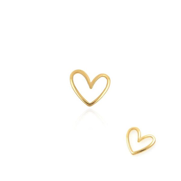 

charms 10pcs gold love charm heart shaped hollow necklace coil pendant diy jewelry making accessories 11.4x13x1.6mm, Bronze;silver