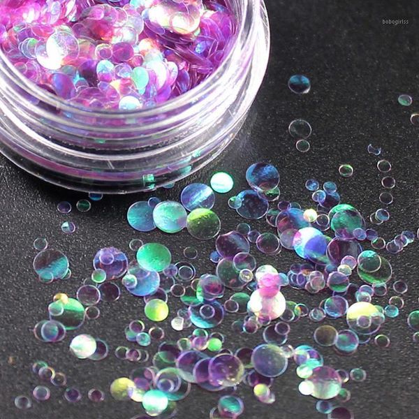 

box shiny round ultrathin sequins colorful nail art glitter tips uv gel 3d decoration manicure diy accessories 2021 nr2291, Silver;gold