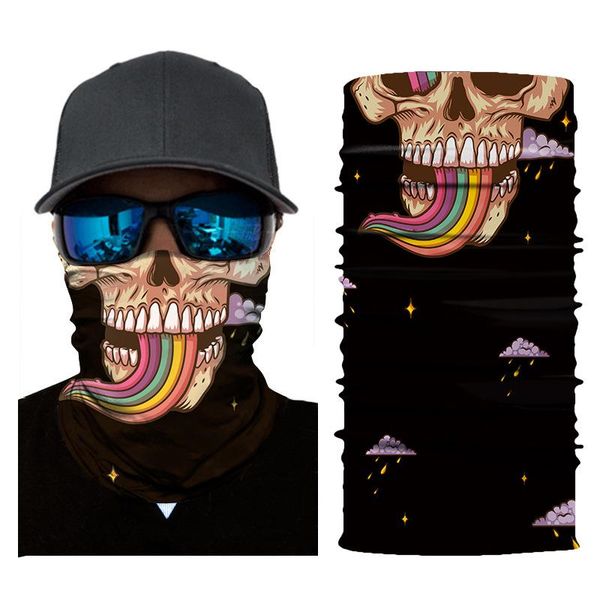 

scarves 3d seamless magic bandana clown ghost skull tube neck warmer face cover head scarf headband headwear snowboard balaclava, Blue;gray