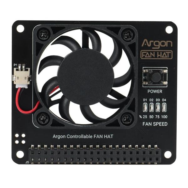 

computer cables & connectors argon fan hat for raspberry pi 4 gpio expansion board with cooling function power button 4b/3b+/3b
