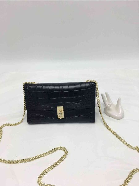 

new crocodile leather small square bag chain women's single shoulder bag simple cow leather diagonal cross women's bag