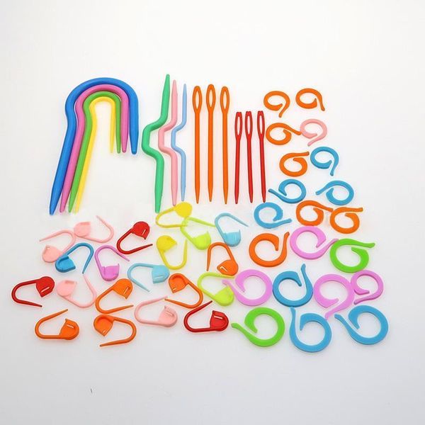 

1set crochet hook knitting needles plastic knit stitch needle clip sewing tool set craft notions & tools1, Black