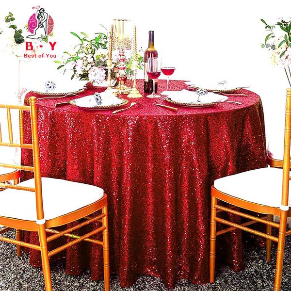 

table cloth round red sequin tablecloth square cloth, rose gold on the table, used for party birthday wedding decortion 6.3