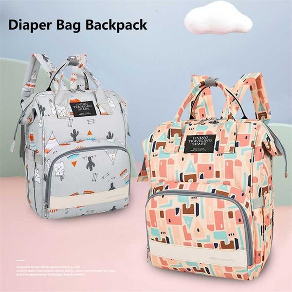 

diaper bag backpack, baby s large capacity backpack independent wet cloth multi-function waterproof back 211215