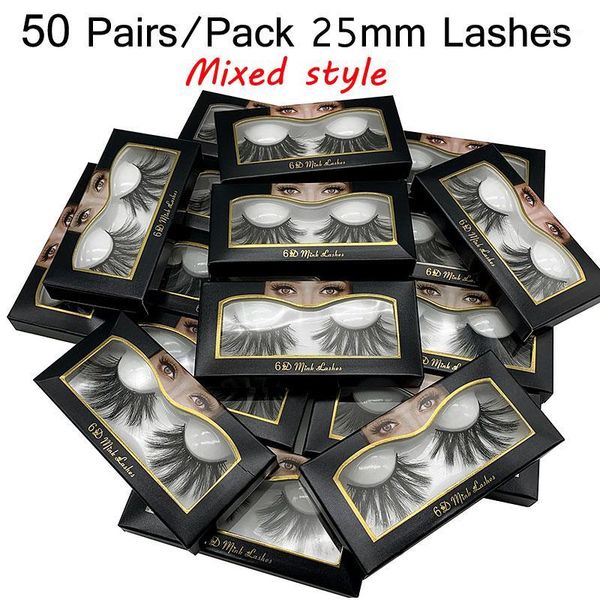 

10/20/30/50 pairs 25mm lashes wholesale eyelash extension supplies 25 mm false eyelashes thick strip 6d mink maquillaje1