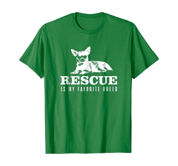 

chihuahua dog t shirt - rescue is my favorite breed, White;black
