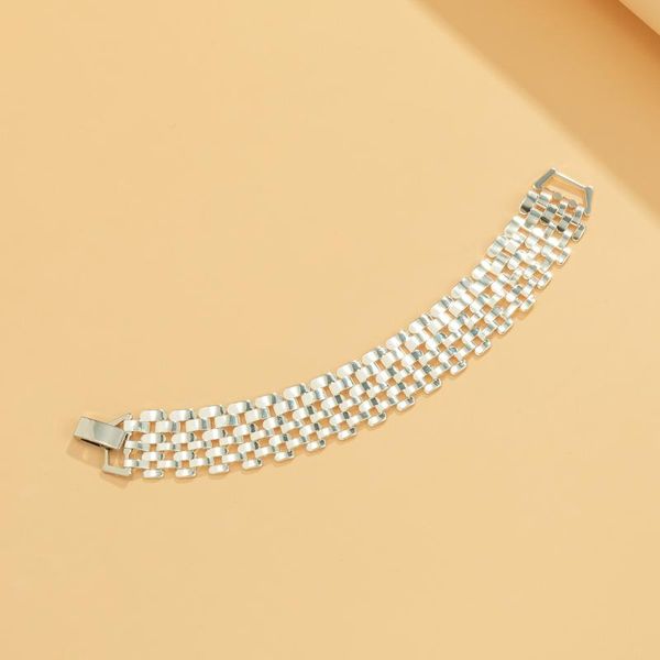 

bangle hip hop metal fashion cool geometric wristband bracelet wide edge wind, Black