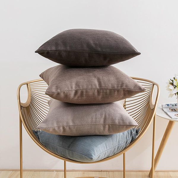 

cushion/decorative pillow linen throw pillowcase cushion cover for couch outdoor patio burlap decorative solid color sofa waist euro sham co
