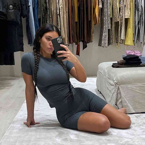 

pants summer women fashion casual solid rib knit skinny stretch t-shirt and shorts two piece sportswear fitness set lady, White