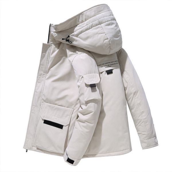 

men's jackets for down jacket 2021 short winter trend with hood thicker version youth work done beautiful tools, Black;brown